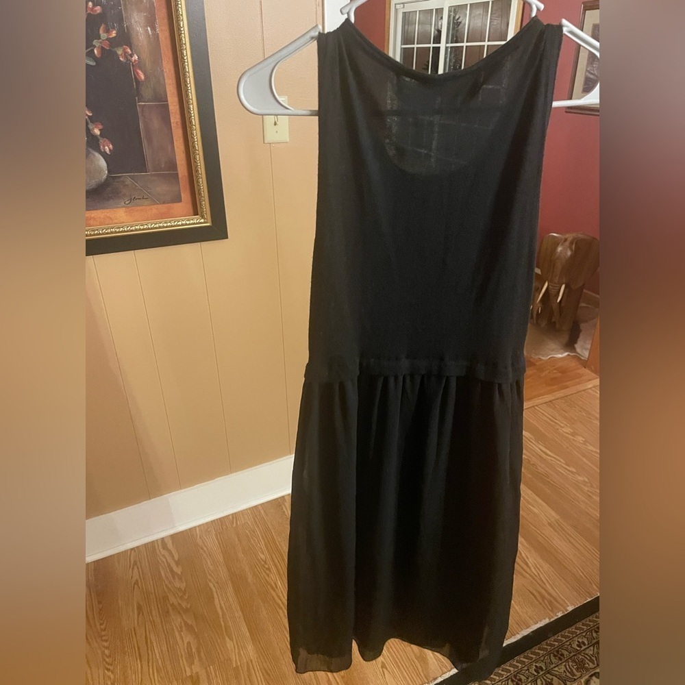 Zara Knit Black Ruffle Midi Dress Size Medium Whimsygoth Romantic Grunge - Picture 5 of 9